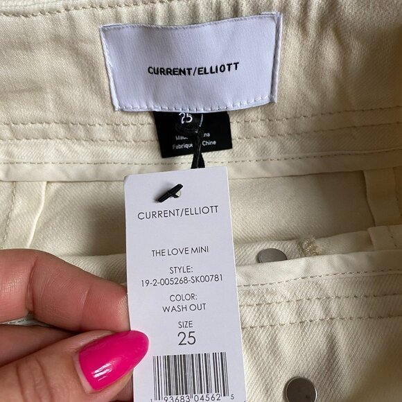 𝅺CURRENT/ELLIOTT BNWT White Jean Mini Wrap Skirt 25 - Picture 5 of 10